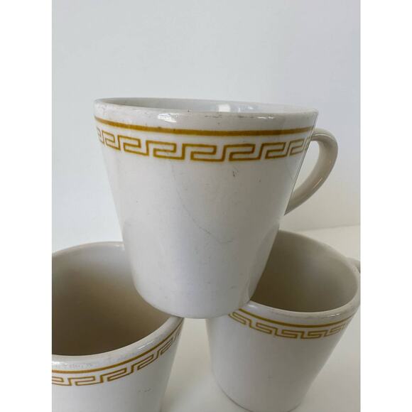 Vintage 1990s Homer Laughlin pattern "Athena" restaurant set of 3 mugs - Picture 3 of 11